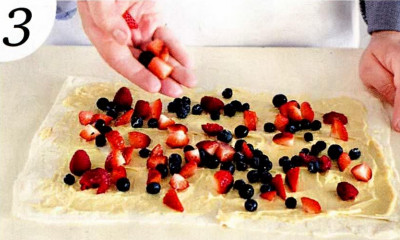 песочный пирог  с ягодами, 